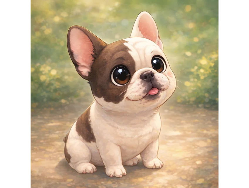 French Bulldog cartoon portrait