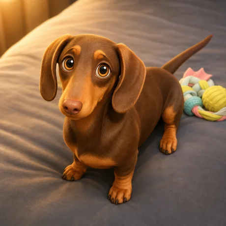 Chocolate dachshund cartoon
