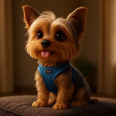 Dog portrait in bright cartoon style