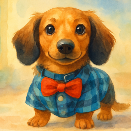 Watercolor illustration of a dog